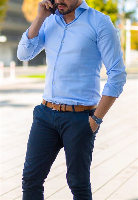 blue chinos men's outfit.